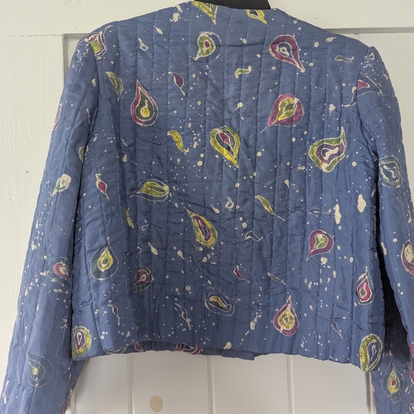 Women's Blue Patterned Jacket - Picture 2 of 4